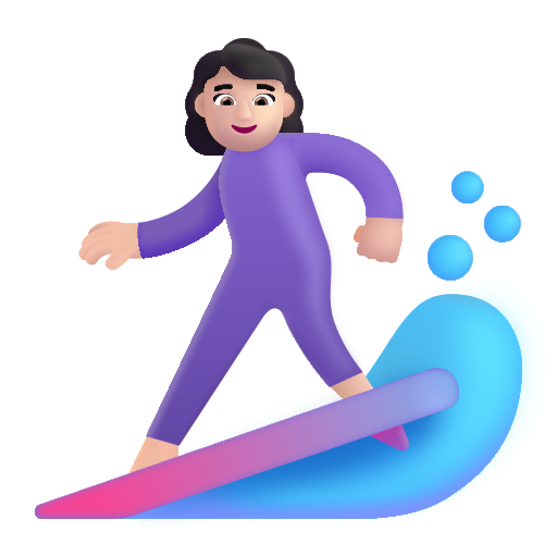 Mujer Haciendo Surf: Tono de Piel Claro Mujer Haciendo Surf: Tono de Piel Claro