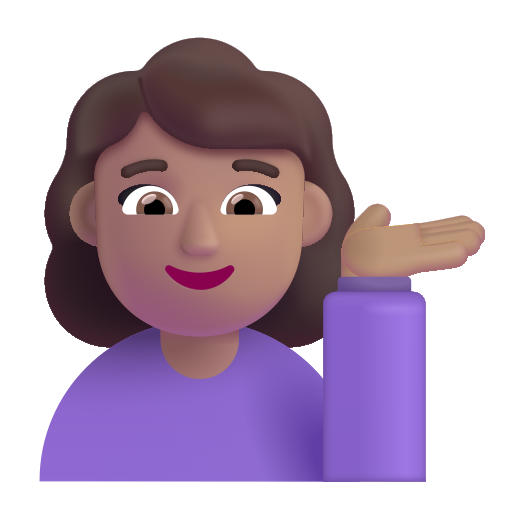 Empleada De Mostrador De Información: Tono de Piel Medio Empleada De Mostrador De Información: Tono de Piel Medio