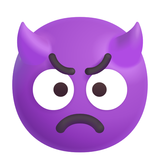 Visage En Colère Avec Des Cornes
