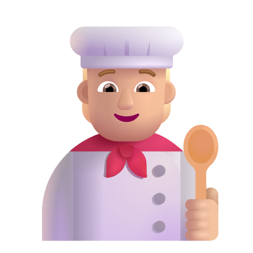 Cuisinier (Tous Genres): Peau Moyennement Claire