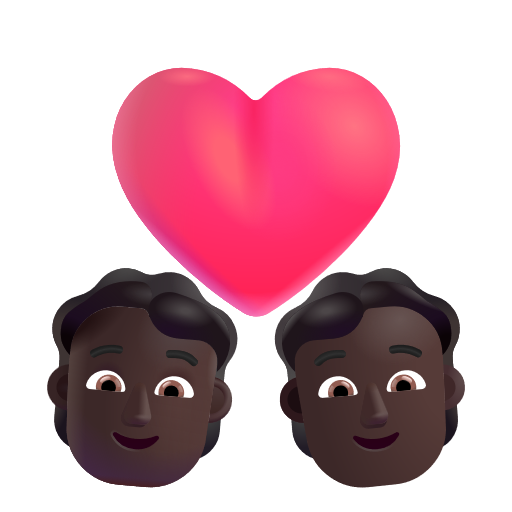 Couple avec cœur: Peau Foncée
