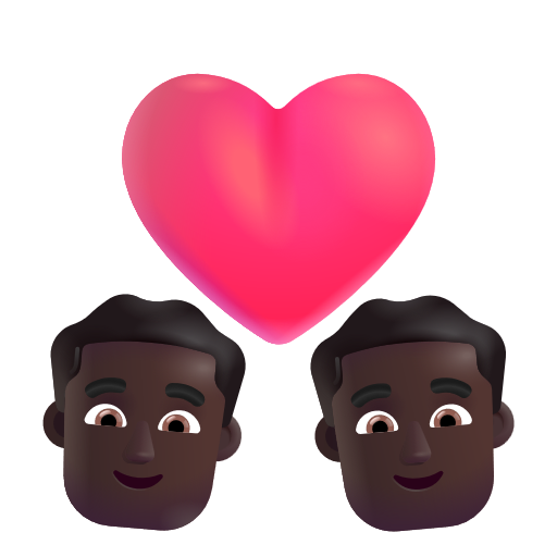 Couple avec cœur: Homme, Homme, Peau Foncée