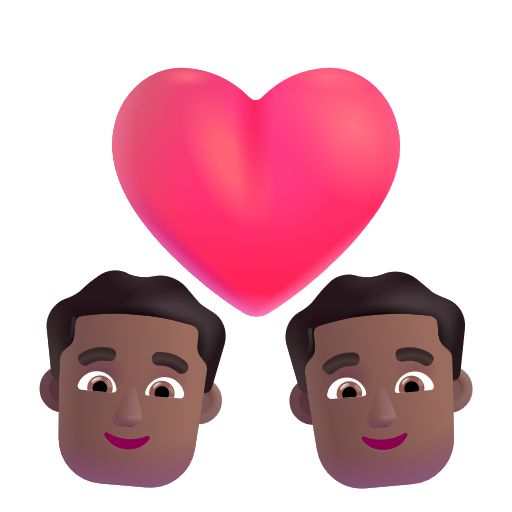 Couple avec cœur: Homme, Homme, Peau Moyennement Foncée