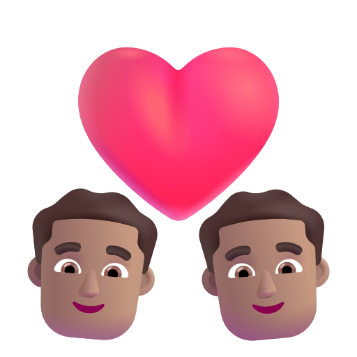 Couple avec cœur: Homme, Homme, Peau Moyenne