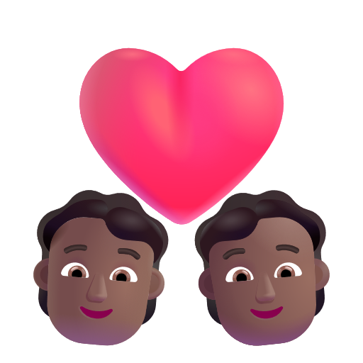 Couple avec cœur: Peau Moyennement Foncée