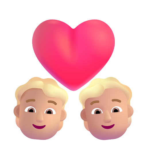 Couple avec cœur: Peau Moyennement Claire