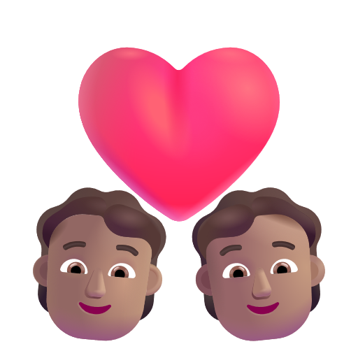 Couple avec cœur: Peau Moyenne