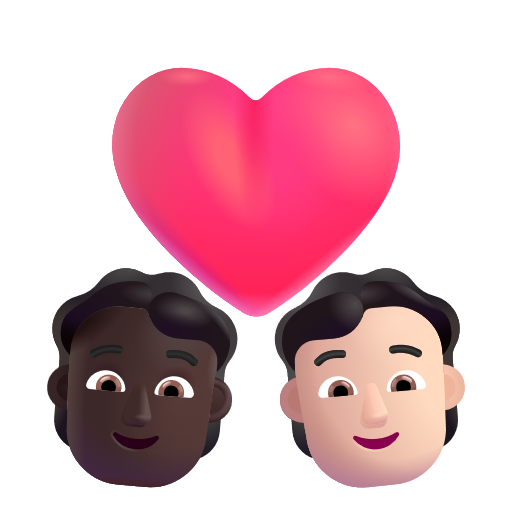 Couple avec cœur: Personne, Personne, Peau Foncée, Peau Claire