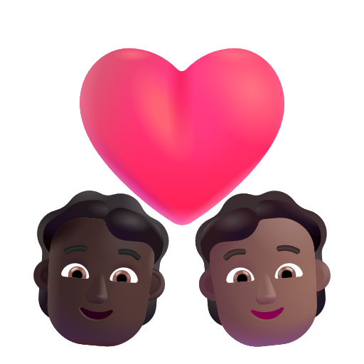 Couple avec cœur: Personne, Personne, Peau Foncée, Peau Moyennement Foncée