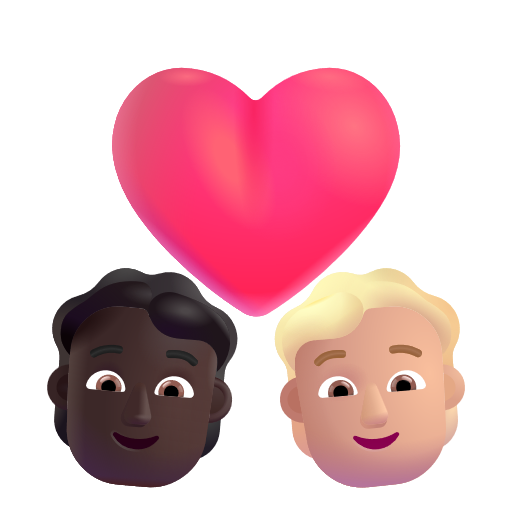 Couple avec cœur: Personne, Personne, Peau Foncée, Peau Moyennement Claire