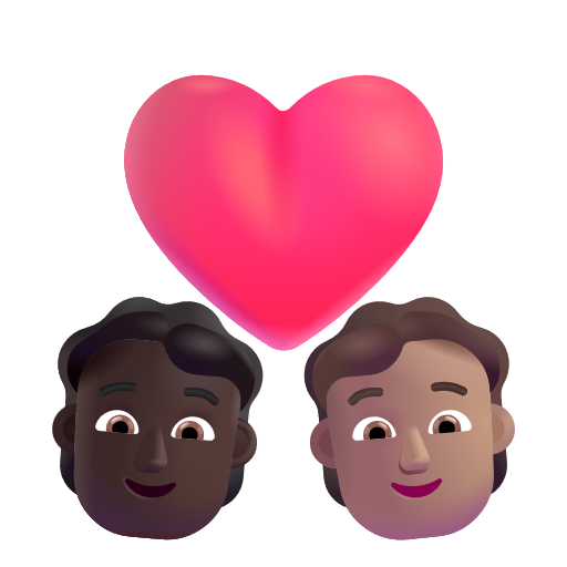 Couple avec cœur: Personne, Personne, Peau Foncée, Peau Moyenne