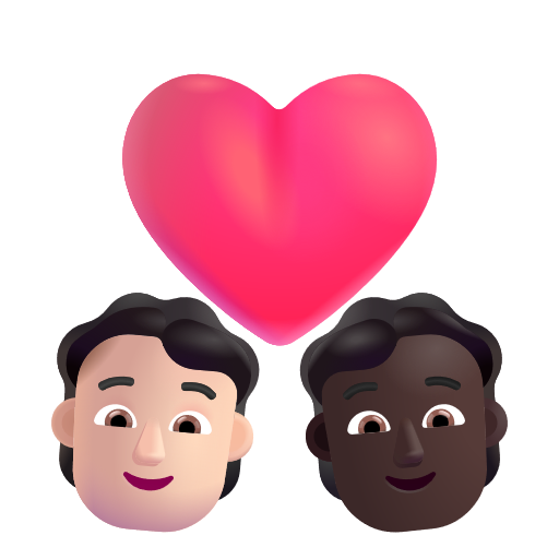 Couple avec cœur: Personne, Personne, Peau Claire, Peau Foncée
