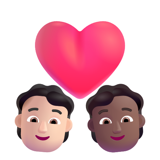 Couple avec cœur: Personne, Personne, Peau Claire, Peau Moyennement Foncée