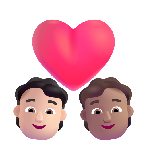 Couple avec cœur: Personne, Personne, Peau Claire, Peau Moyenne