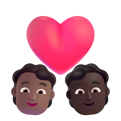 Couple avec cœur: Personne, Personne, Peau Moyennement Foncée, Peau Foncée