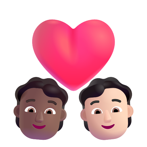 Couple avec cœur: Personne, Personne, Peau Moyennement Foncée, Peau Claire