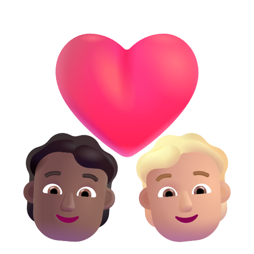 Couple avec cœur: Personne, Personne, Peau Moyennement Foncée, Peau Moyennement Claire