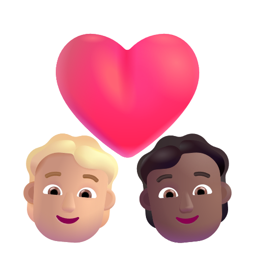 Couple avec cœur: Personne, Personne, Peau Moyennement Claire, Peau Moyennement Foncée