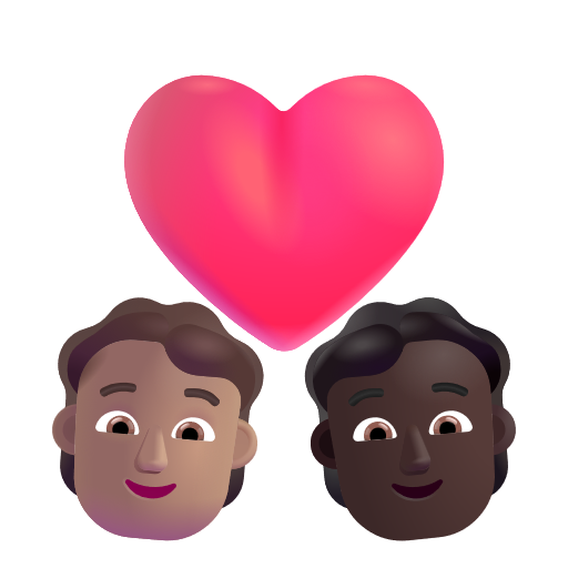 Couple avec cœur: Personne, Personne, Peau Moyenne, Peau Foncée
