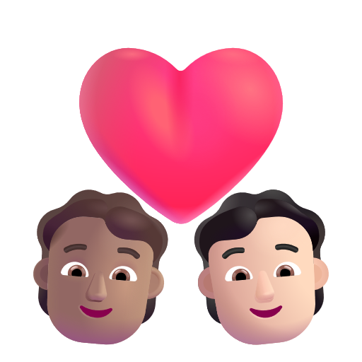 Couple avec cœur: Personne, Personne, Peau Moyenne, Peau Claire