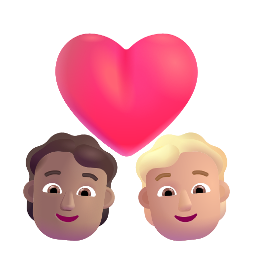 Couple avec cœur: Personne, Personne, Peau Moyenne, Peau Moyennement Claire