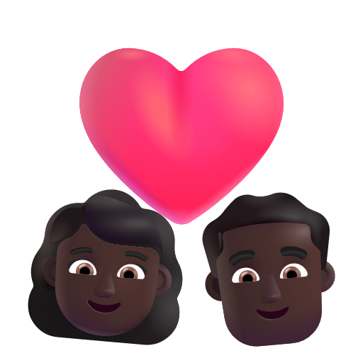 Couple avec cœur: Femme, Homme, Peau Foncée