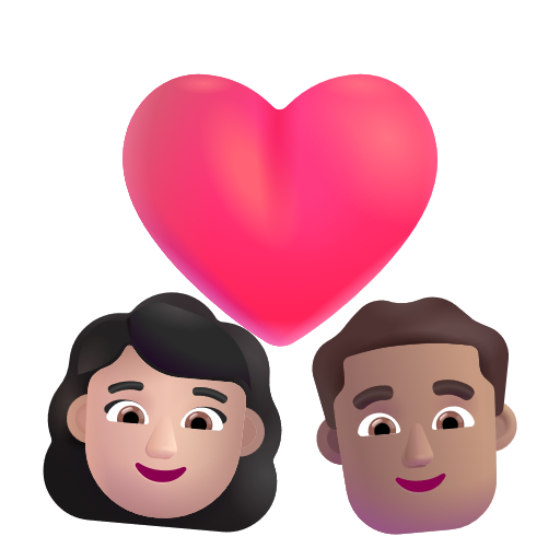 Couple avec cœur: Femme, Homme, Peau Claire, Peau Moyenne