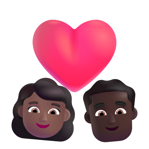 Couple avec cœur: Femme, Homme, Peau Moyennement Foncée, Peau Foncée