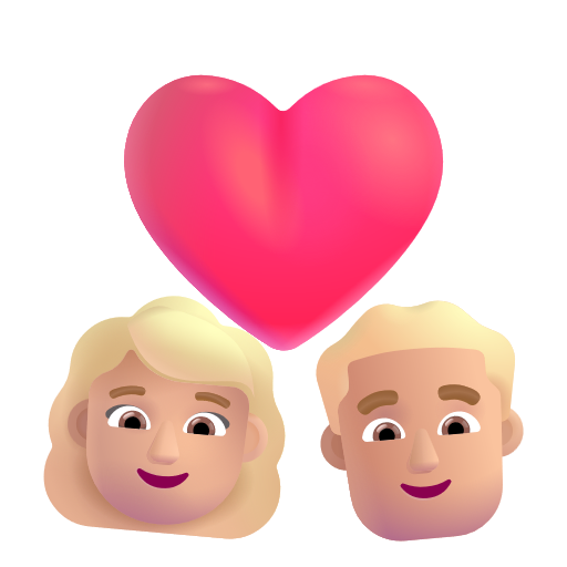 Couple avec cœur: Femme, Homme, Peau Moyennement Claire