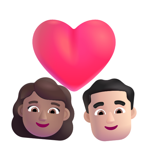 Couple avec cœur: Femme, Homme, Peau Moyenne, Peau Claire