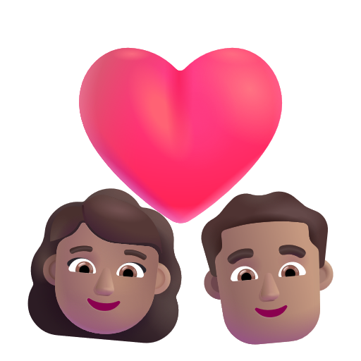 Couple avec cœur: Femme, Homme, Peau Moyenne