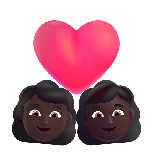 Couple avec cœur: Femme, Femme, Peau Foncée