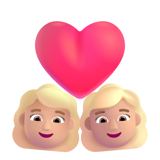 Couple avec cœur: Femme, Femme, Peau Moyennement Claire