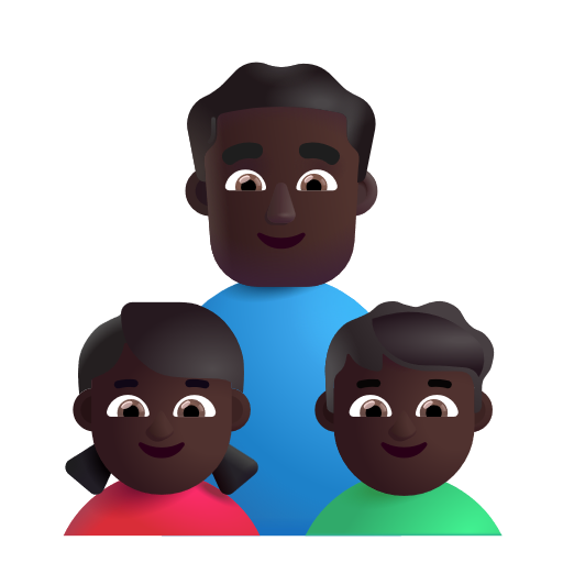 Famille - Homme: Peau Foncée, Fille: Peau Foncée, Garçon: Peau Foncée