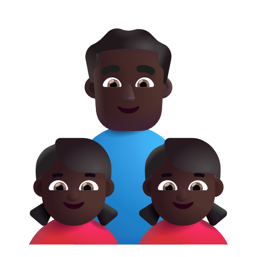 Famille - Homme: Peau Foncée, Fille: Peau Foncée, Fille: Peau Foncée