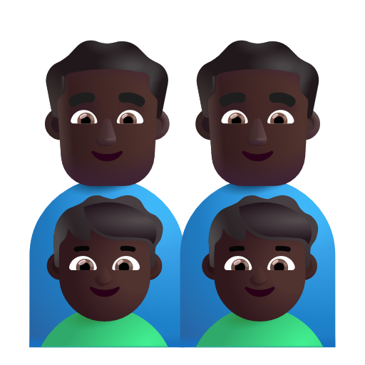Famille - Homme: Peau Foncée, Homme: Peau Foncée, Garçon: Peau Foncée, Garçon: Peau Foncée