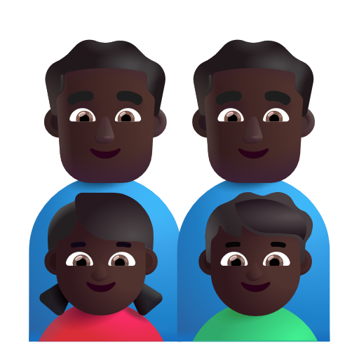 Famille - Homme: Peau Foncée, Homme: Peau Foncée, Fille: Peau Foncée, Garçon: Peau Foncée