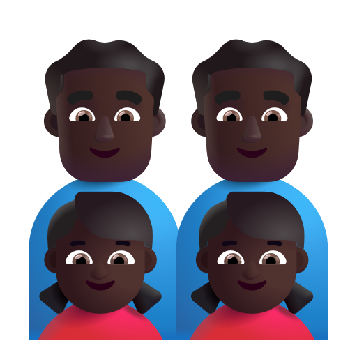 Famille - Homme: Peau Foncée, Homme: Peau Foncée, Fille: Peau Foncée, Fille: Peau Foncée