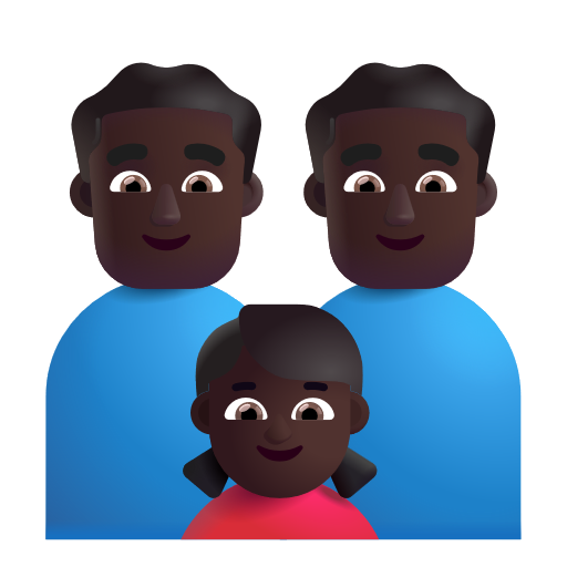 Famille - Homme: Peau Foncée, Homme: Peau Foncée, Fille: Peau Foncée