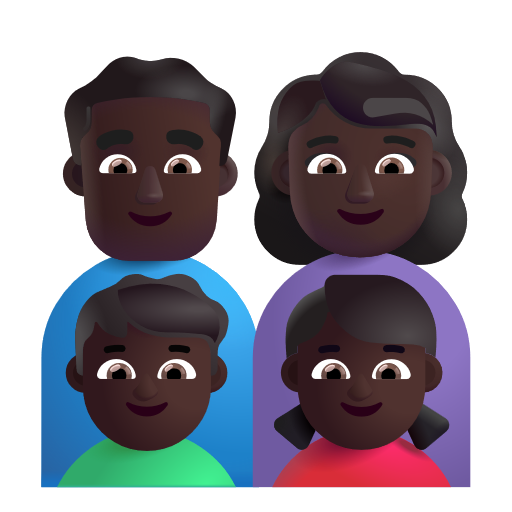 Famille - Homme: Peau Foncée, Femme: Peau Foncée, Garçon: Peau Foncée, Fille: Peau Foncée