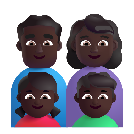 Famille - Homme: Peau Foncée, Femme: Peau Foncée, Fille: Peau Foncée, Garçon: Peau Foncée