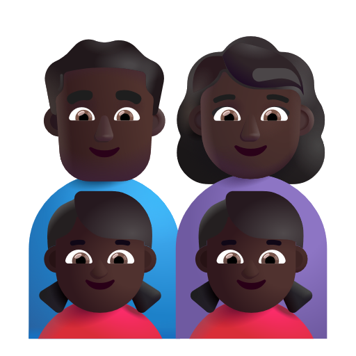 Famille - Homme: Peau Foncée, Femme: Peau Foncée, Fille: Peau Foncée, Fille: Peau Foncée