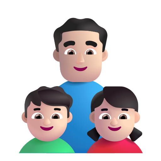 Famille - Homme: Peau Claire, Garçon: Peau Claire, Fille: Peau Claire
