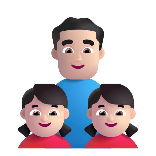 Famille - Homme: Peau Claire, Fille: Peau Claire, Fille: Peau Claire