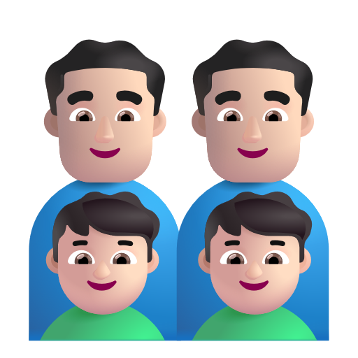 Famille - Homme: Peau Claire, Homme: Peau Claire, Garçon: Peau Claire, Garçon: Peau Claire