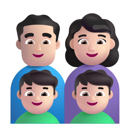 Famille - Homme: Peau Claire, Femme: Peau Claire, Garçon: Peau Claire, Garçon: Peau Claire