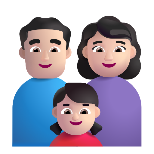 Famille - Homme: Peau Claire, Femme: Peau Claire, Fille: Peau Claire