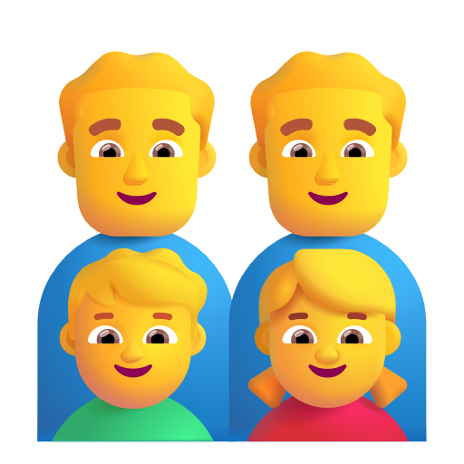 Famille: Homme, Homme, Garçon, Fille