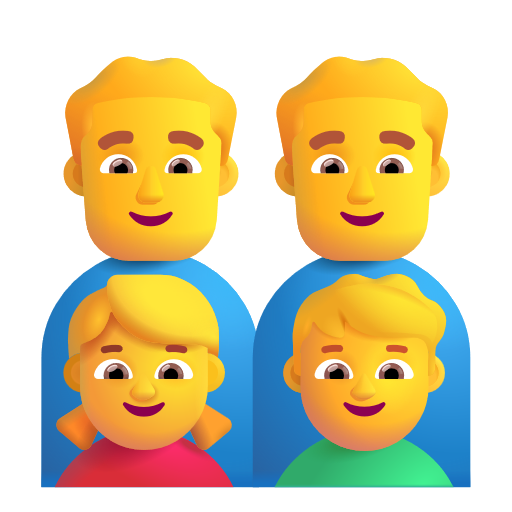 Famille: Homme, Homme, Fille, Garçon