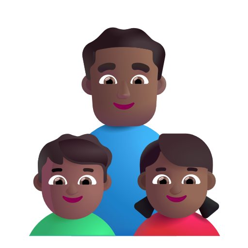 Famille - Homme: Peau Moyennement Foncée, Garçon: Peau Moyennement Foncée, Fille: Peau Moyennement Foncée